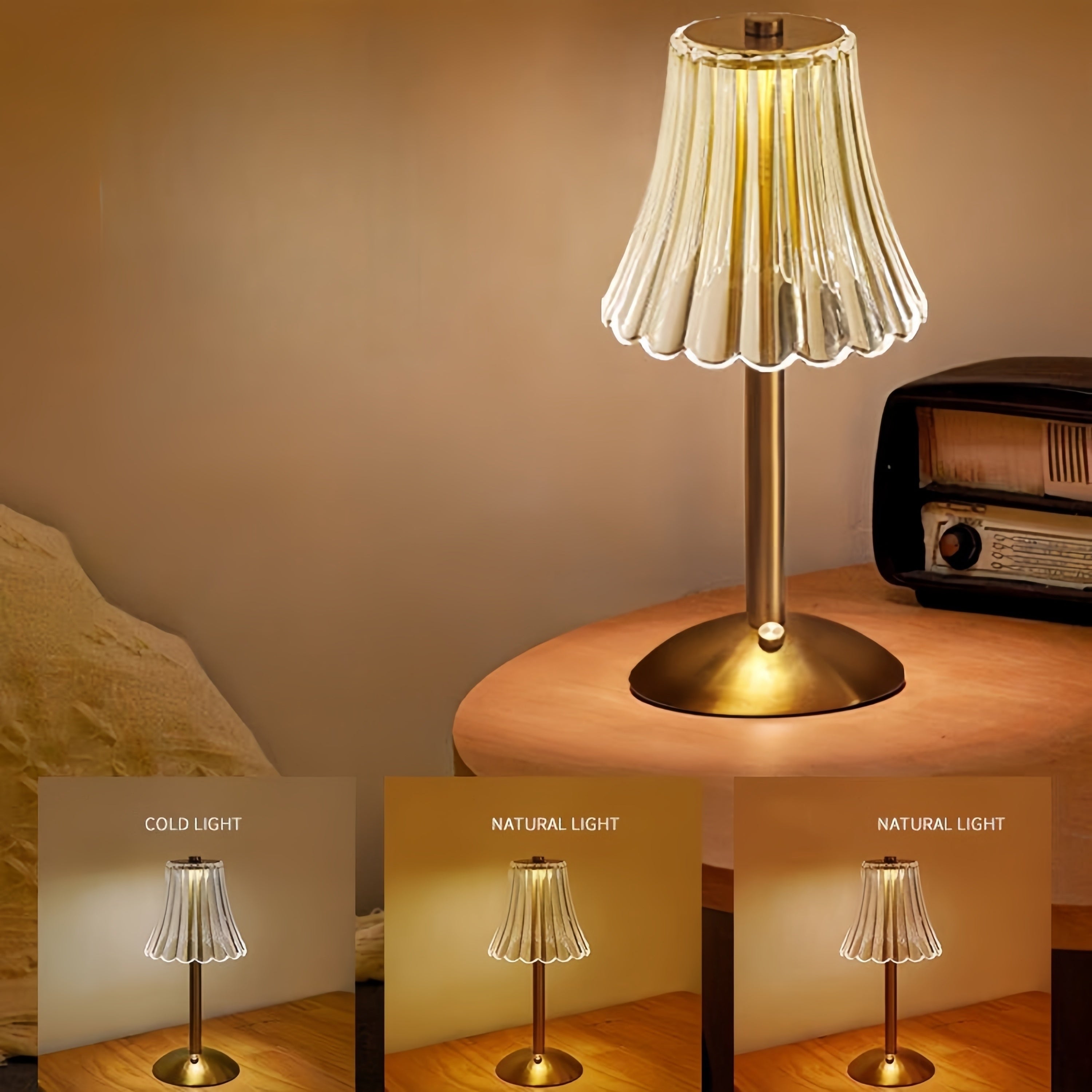 LumiGlow Table Lamp - Wireless LED Lighting with Touch