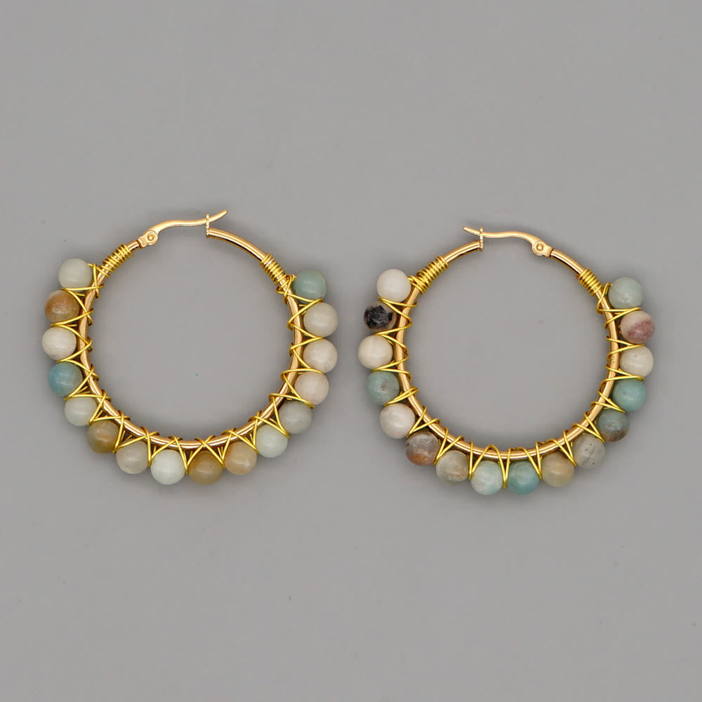 Sannes Elegant Boho Natural Crystal Earrings