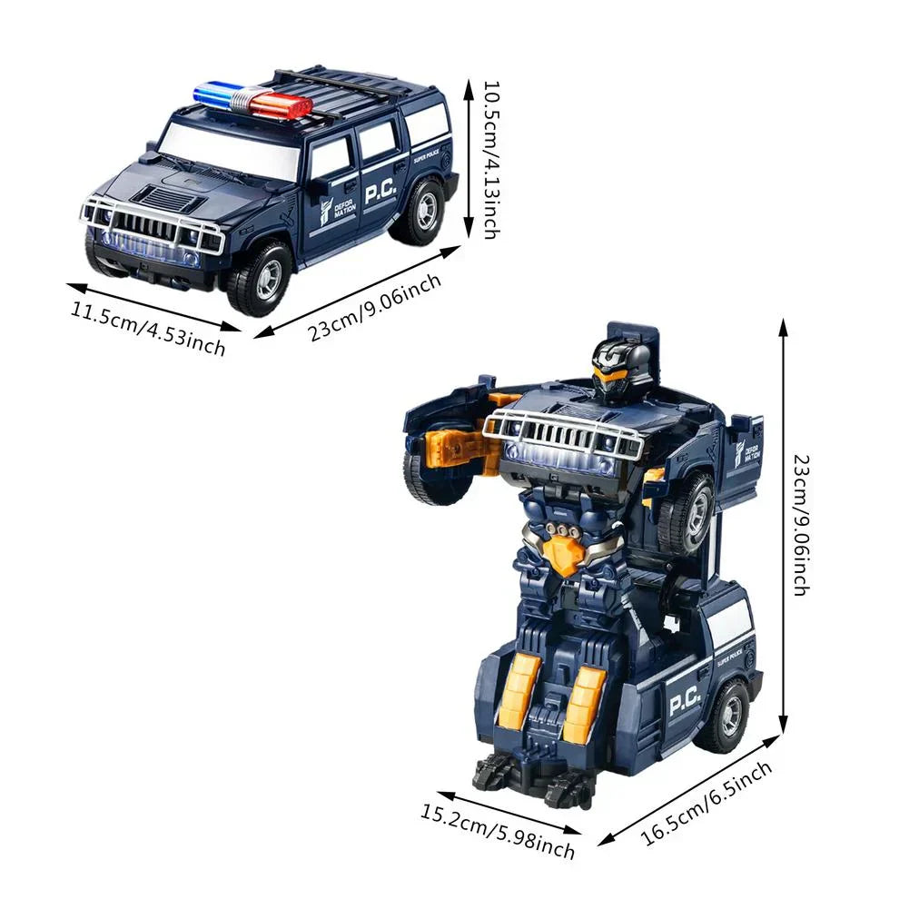 RoboPolice Toy - Transformable Police Car and Robot for Kids