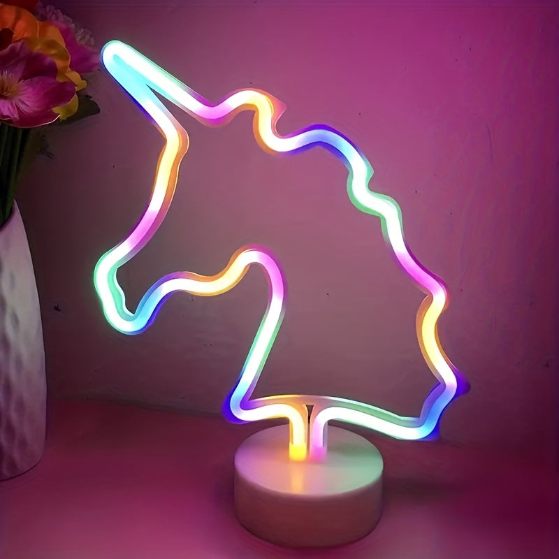 UnicornGlow Lampa - Neon Enhörning USB Skrivbordslampa för Festdekoration
