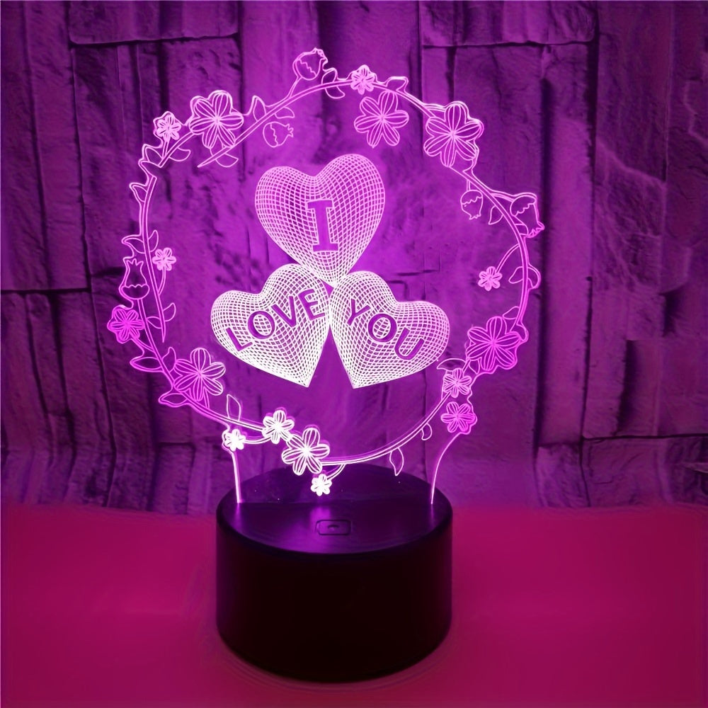 IllusionGlow - 3D Love Heart Night Light