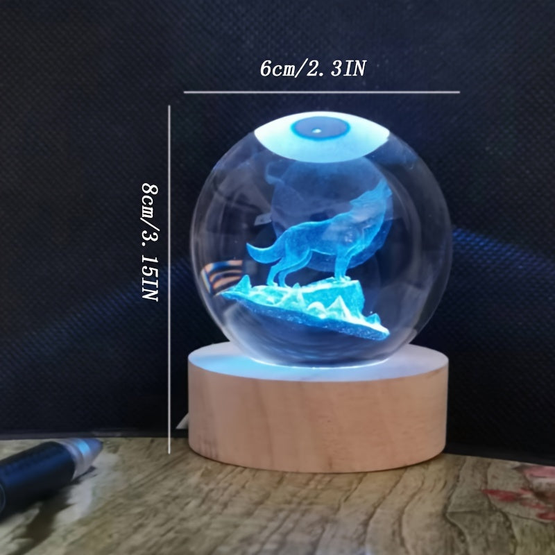 WolfLamp – 3D Varg Snöglob LED Nattlampa