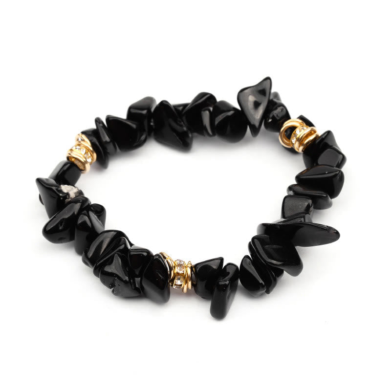 Elegant Celine Bracelet of Natural Stone and Crystal Beads