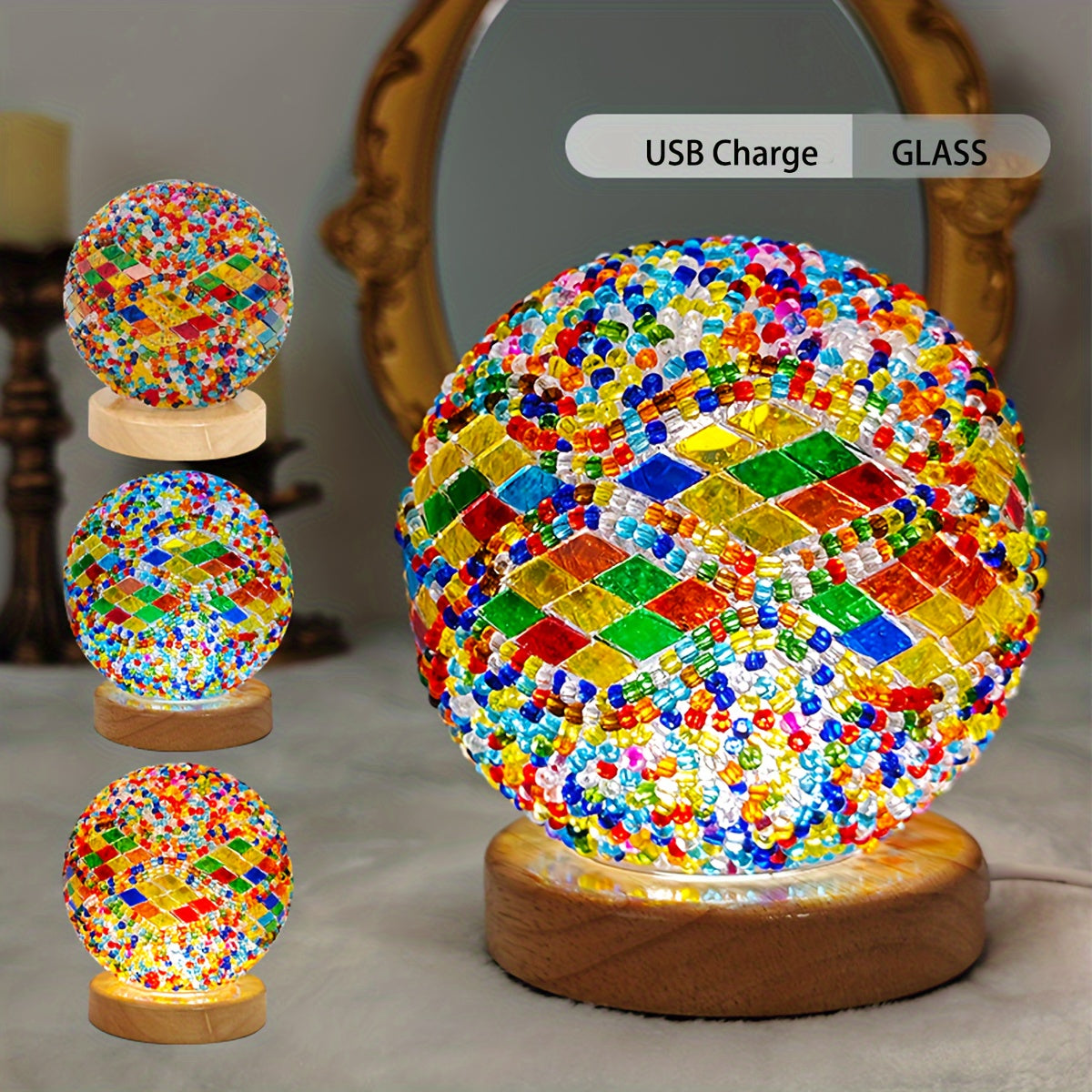 GlassArt Lamp – Adjustable LED Table Lamp with Colors