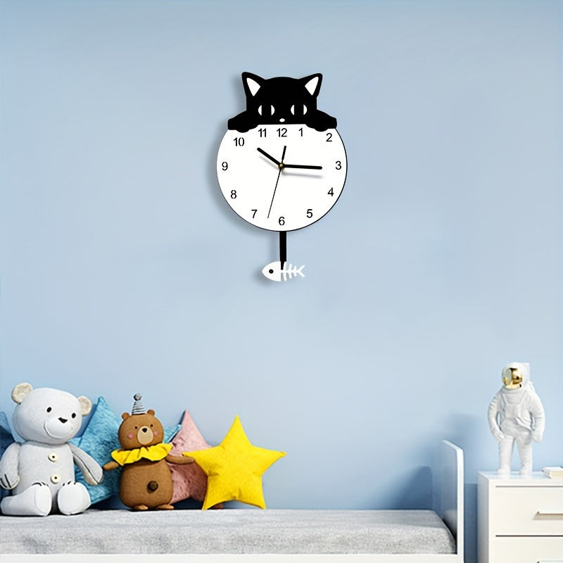 SwingCat Clock - Modern Cat Wall Clock in Cartoon Style
