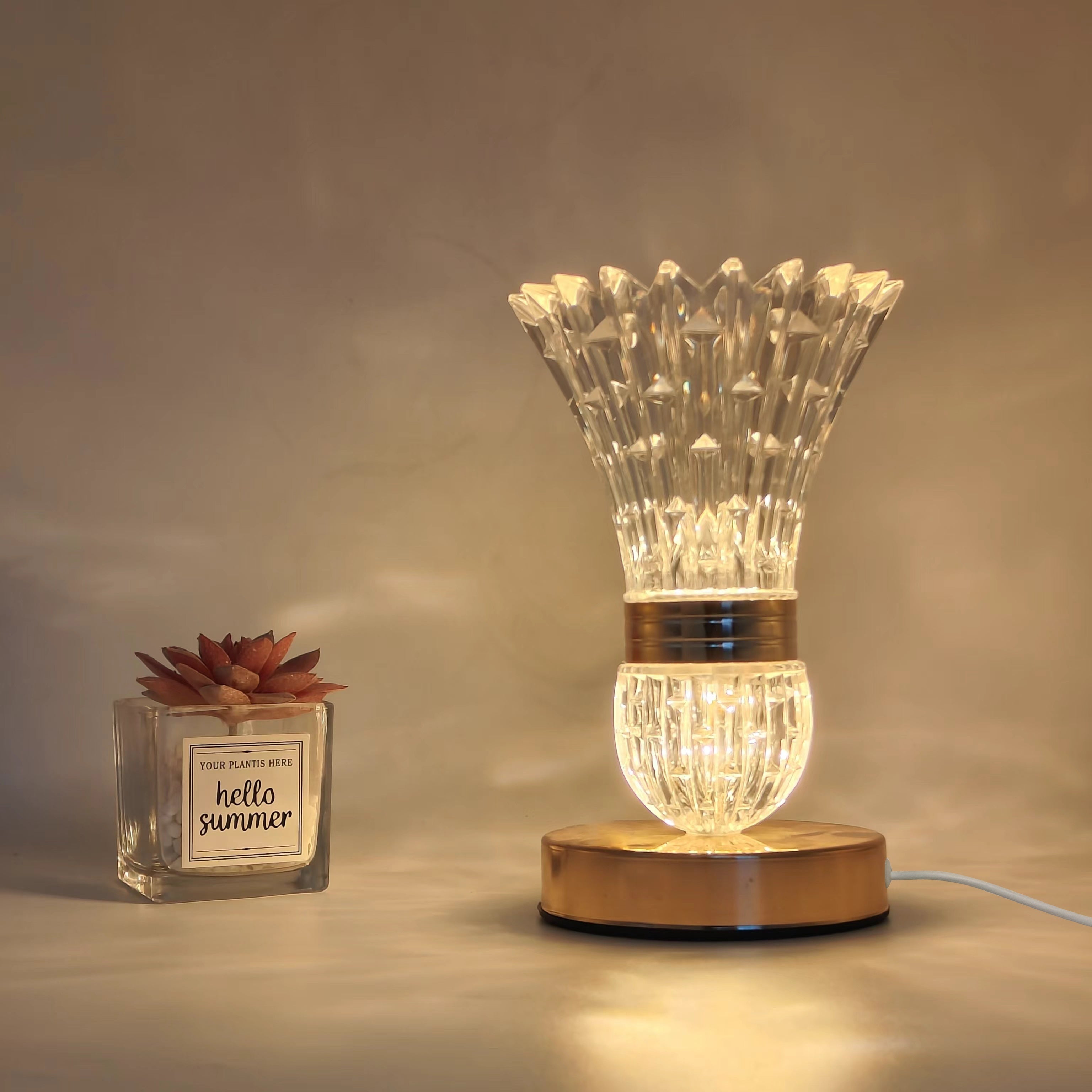 VaseLicht - LED Kristallbordslampa med Dimbart Stämningsljus