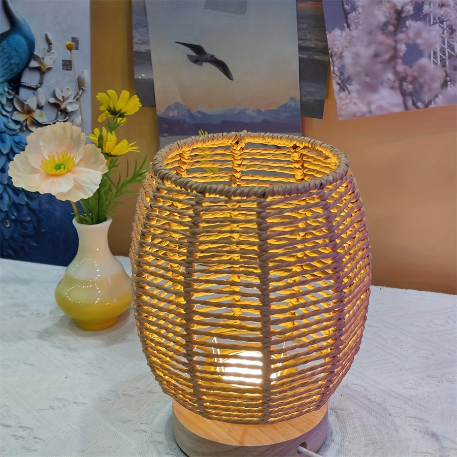 EcoLoom Table Lamp – Handmade Wood with LED