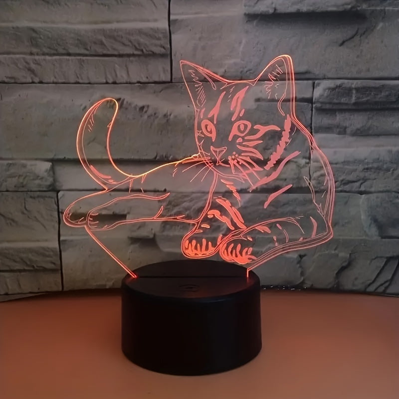 CatGlow - 3D Nattlampa Katt med 7 Färger