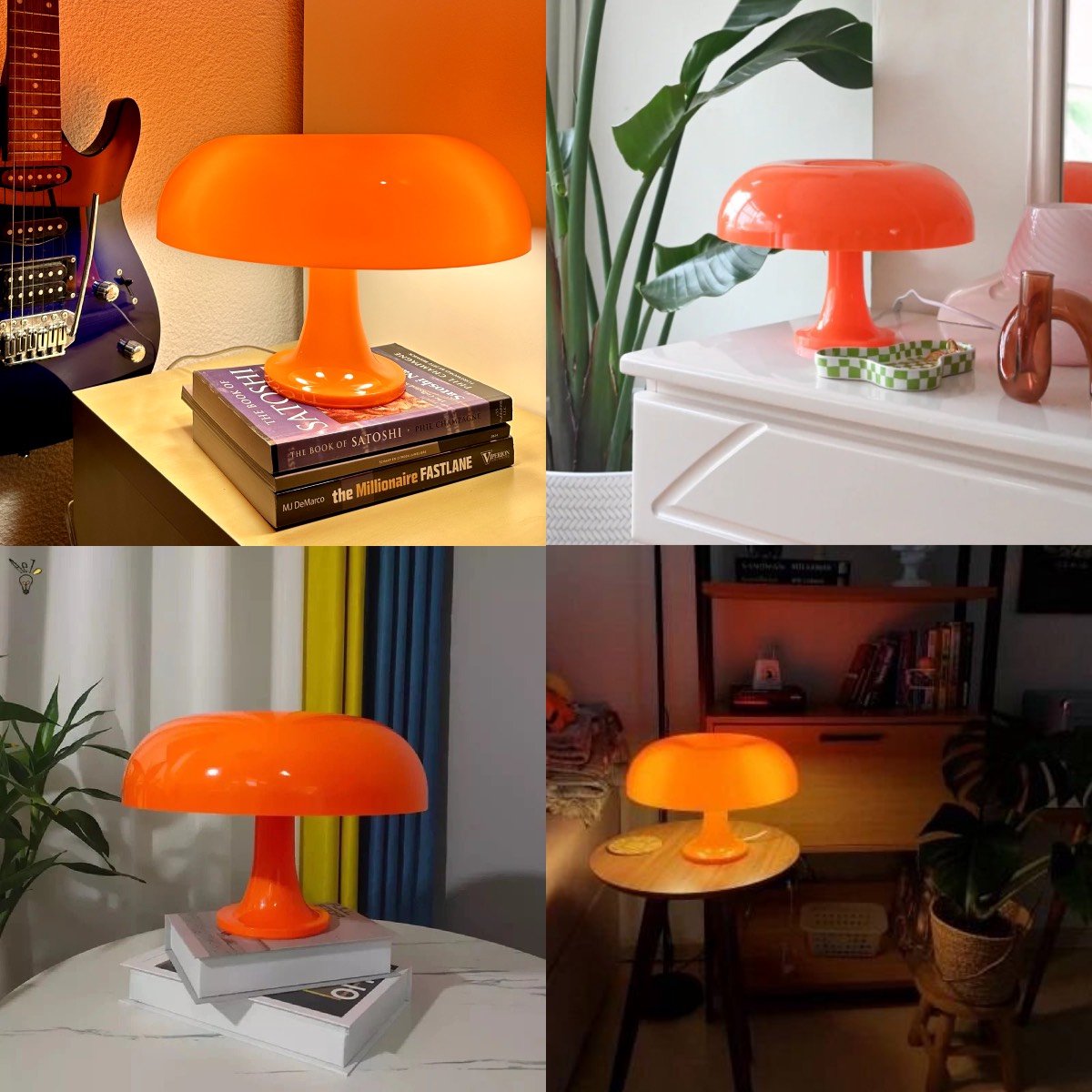 ScandiShroom - Retro Bauhaus Orange LED lamp