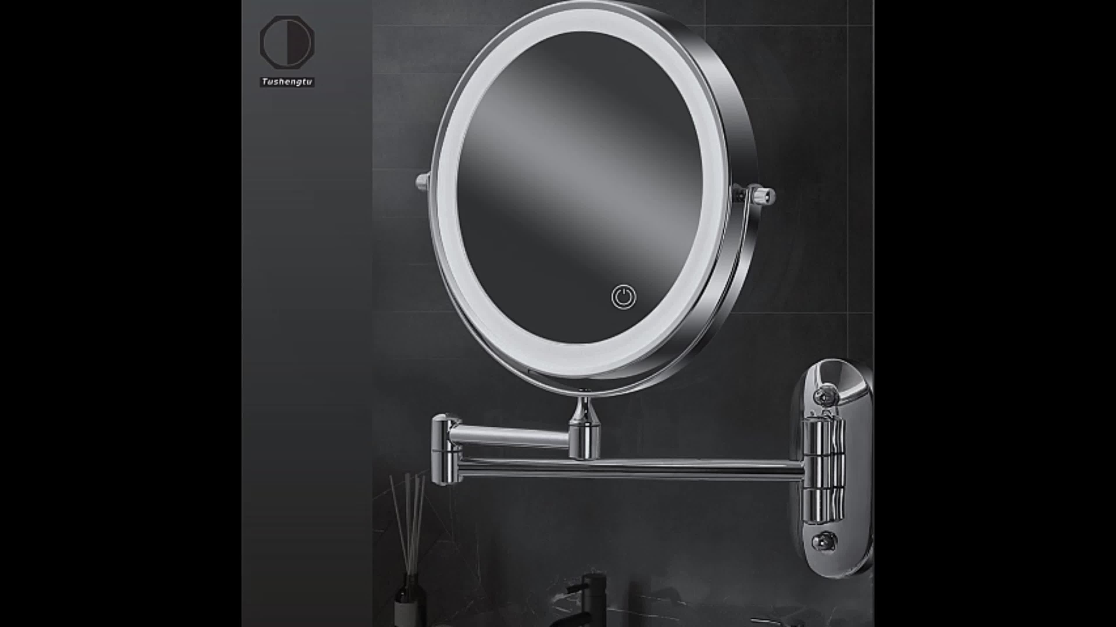 GlamGlow - Luxe LED Writing Mirror with Magnifying Lens and Rechargeable USB