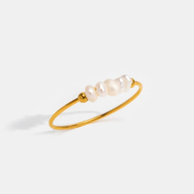 Elegant Sophie Gold Pearl Ring - Timeless Luxury