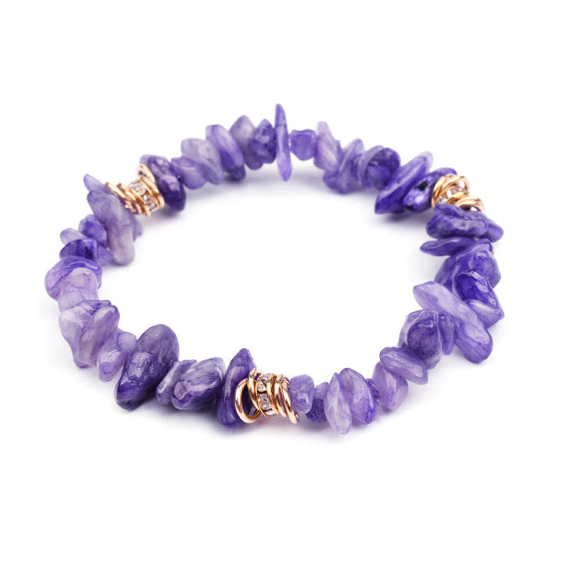 Elegant Celine Bracelet of Natural Stone and Crystal Beads
