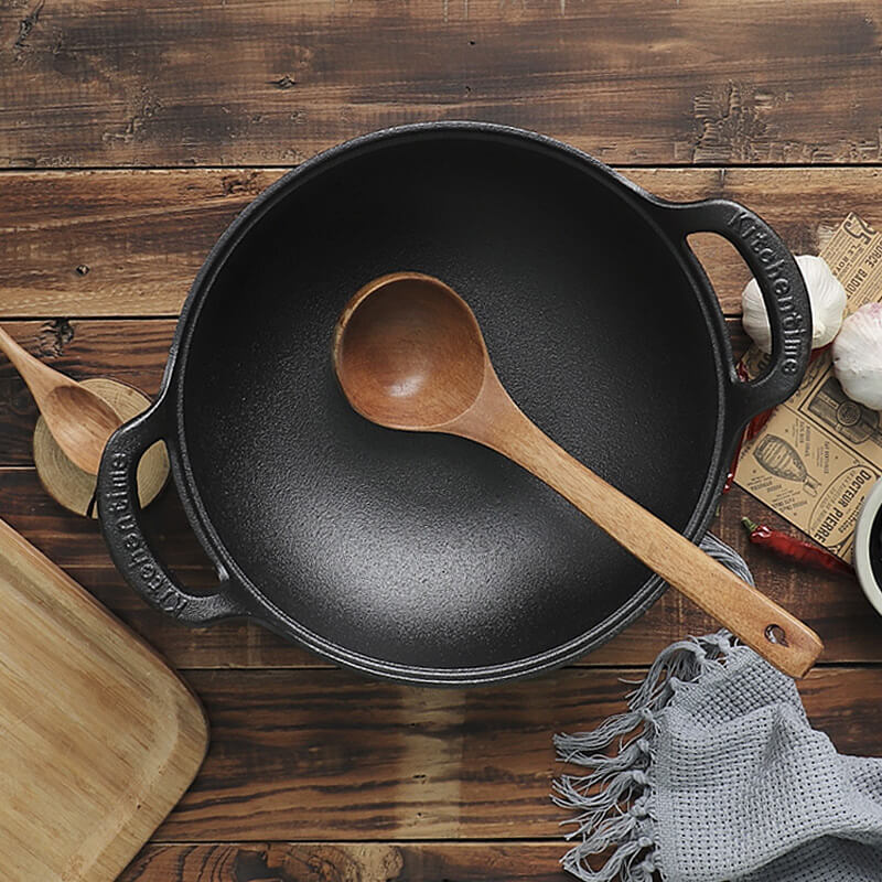 CastePrima Frying Pan - Durable Non-stick & Wooden Lid