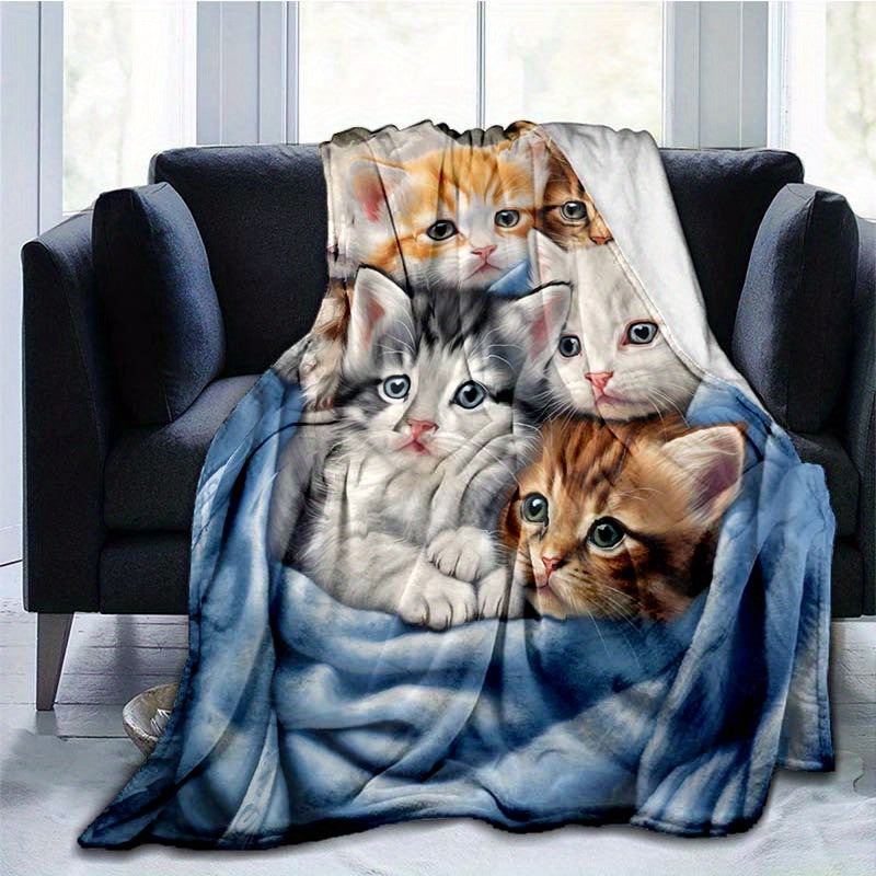 FluffyCat – Soft Flannel Blankets with Cat Print