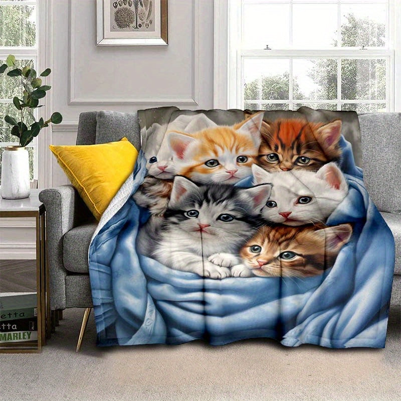 FluffyCat – Soft Flannel Blankets with Cat Print