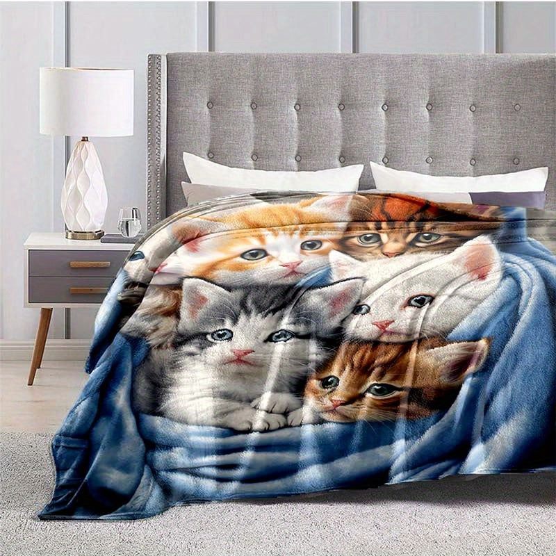 FluffyCat – Soft Flannel Blankets with Cat Print
