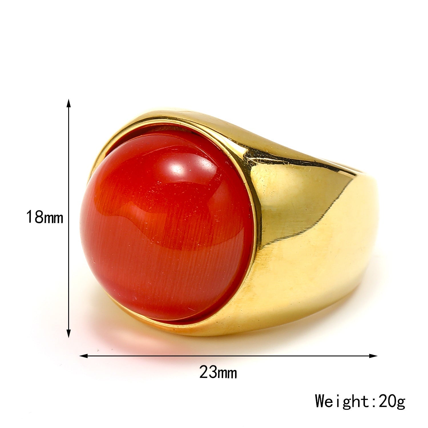 Beautiful Large Cat's Eye Gemstone Ring - Liora
