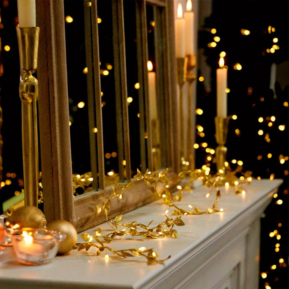 FairyLume – Elegant Guldblad Ljuslina