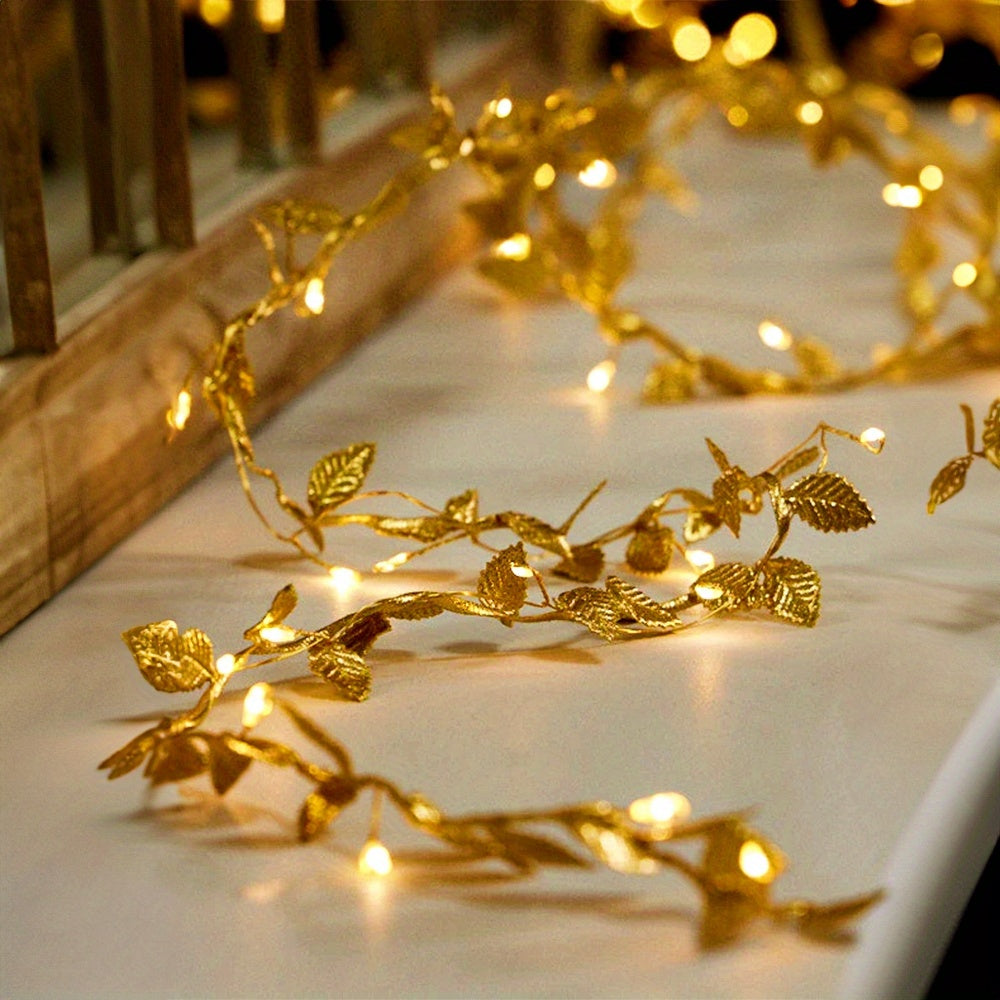 FairyLume – Elegant Guldblad Ljuslina