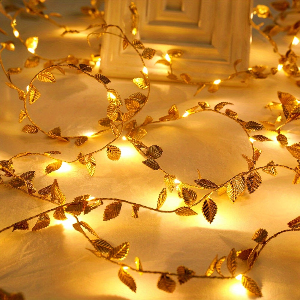 FairyLume – Elegant Guldblad Ljuslina