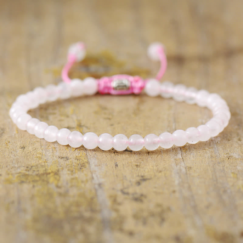 Adjustable Braided Bracelet with Natural Stone Beads - Aisha
