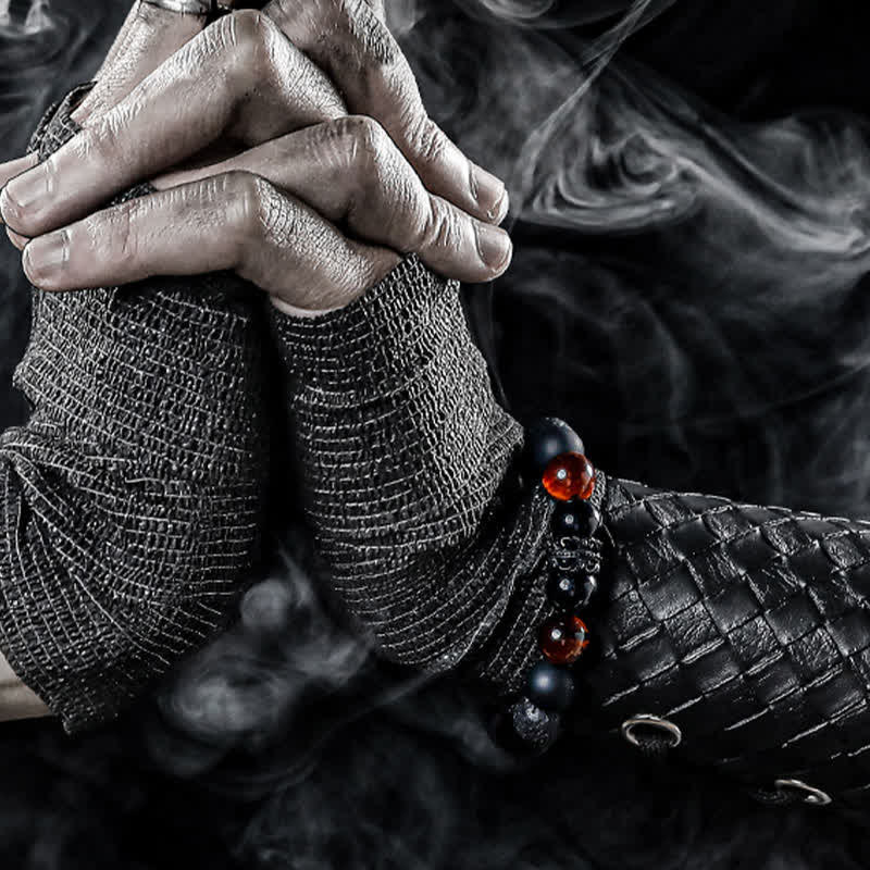 Ragnar "Lord Black Warrior" Natural Crystals Bracelet - Power and Style in One