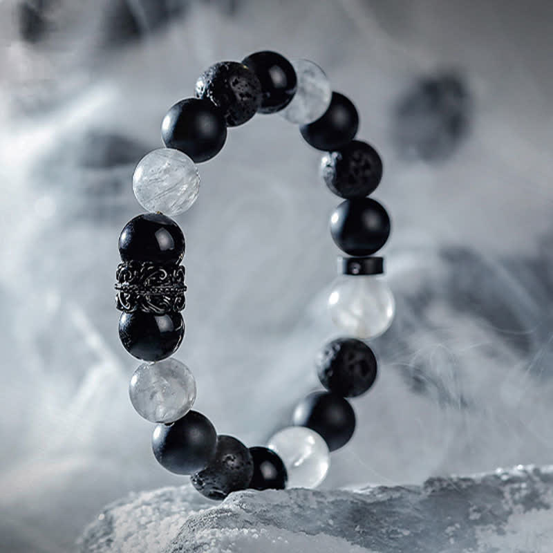 Ragnar "Lord Black Warrior" Natural Crystals Bracelet - Power and Style in One