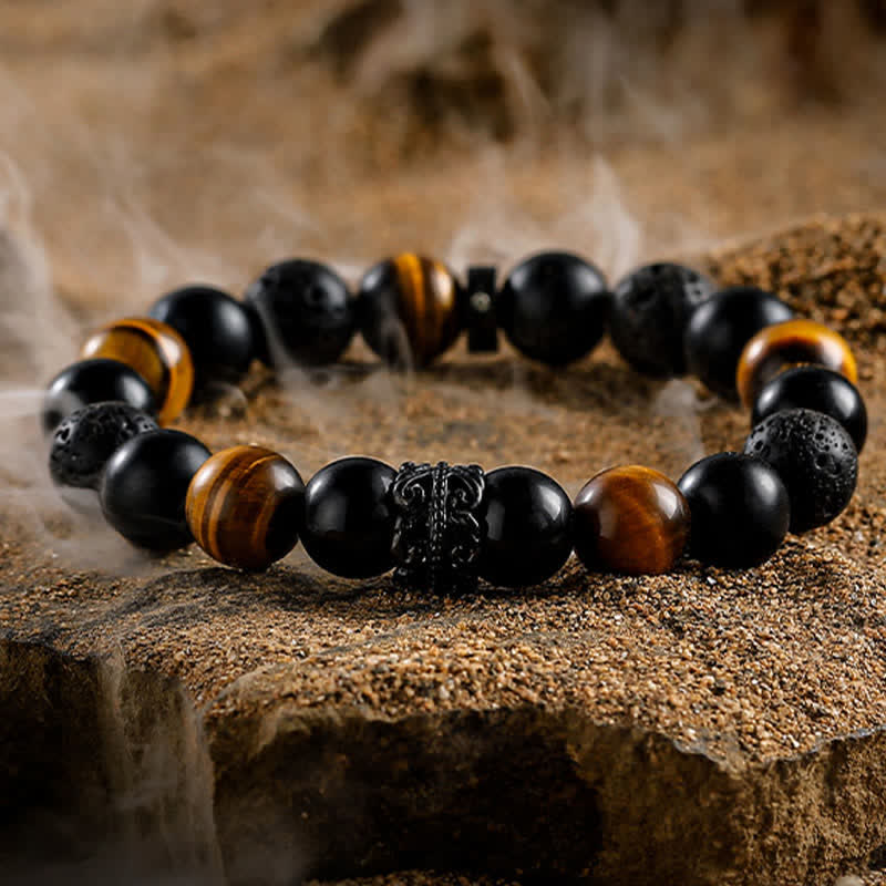 Ragnar "Lord Black Warrior" Natural Crystals Bracelet - Power and Style in One