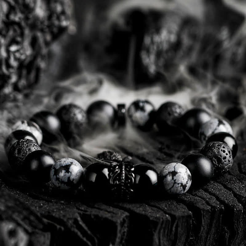Ragnar "Lord Black Warrior" Natural Crystals Bracelet - Power and Style in One