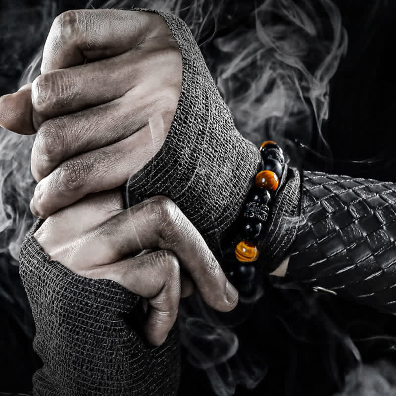 Ragnar "Lord Black Warrior" Natural Crystals Bracelet - Power and Style in One