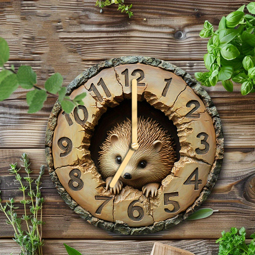 HedgeTime Clock – Stylish Hedgehog Wall Decoration 20 cm