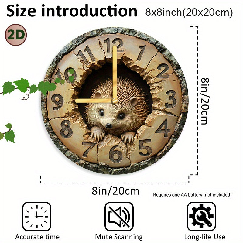HedgeTime Clock – Stylish Hedgehog Wall Decoration 20 cm