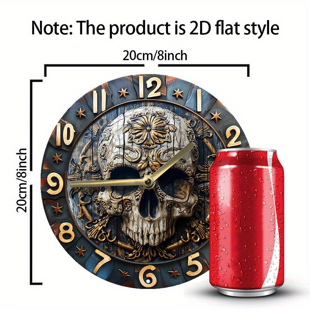 SkullTime Clock - Modern Aluminum Alarm Clock with Schedel