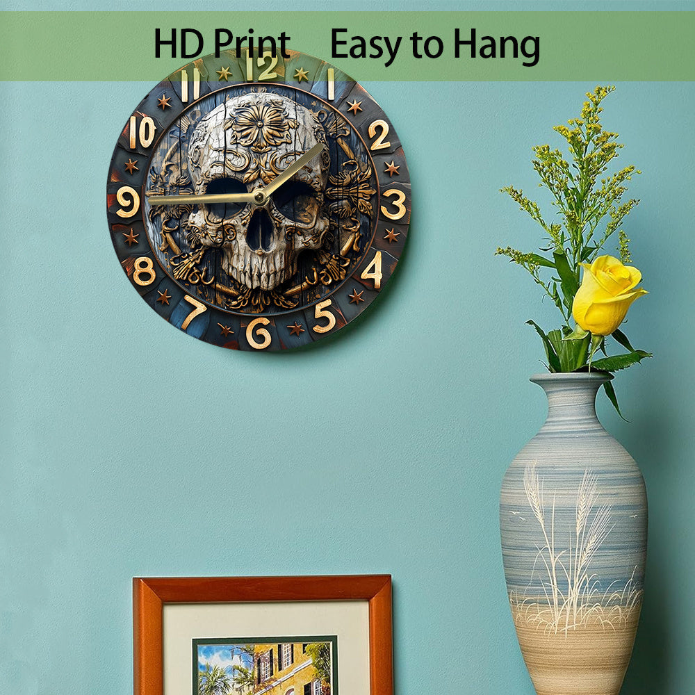 SkullTime Clock - Modern Aluminum Alarm Clock with Schedel