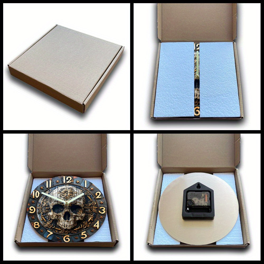 SkullTime Clock - Modern Aluminum Alarm Clock with Schedel