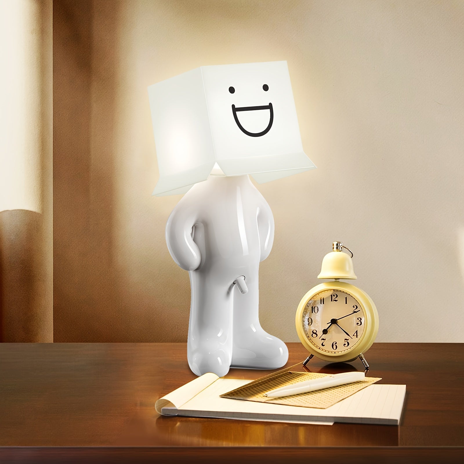CartoonGlow Lampa - USB Bordslampa med LED och Knappkontroll
