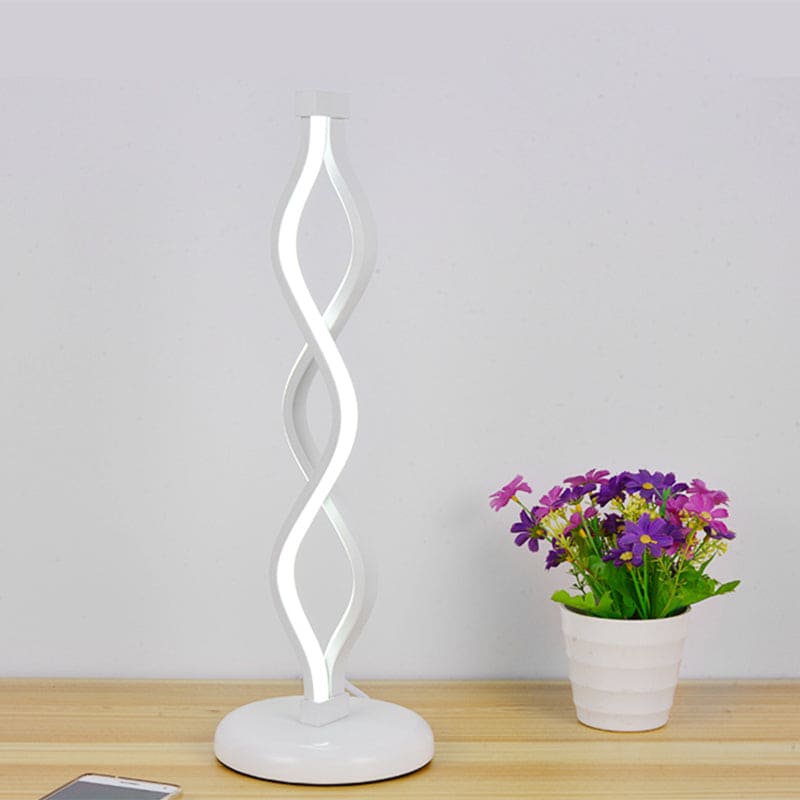 Elegant White LED Spiral Table Lamp – Perfect for Stylish Spaces