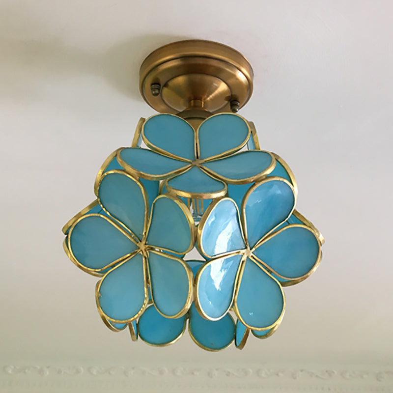 FloralGlow Retro Ceiling Lamp - Retro Tiffany Ceiling Lamp for a Captivating Interior