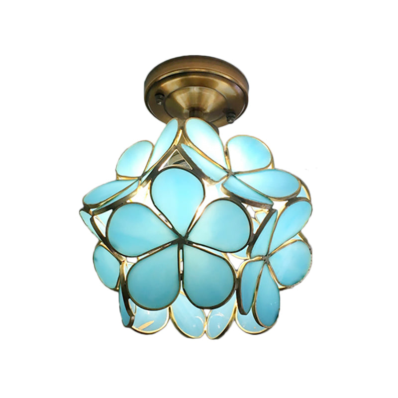 FloralGlow Retro Ceiling Lamp - Retro Tiffany Ceiling Lamp for a Captivating Interior