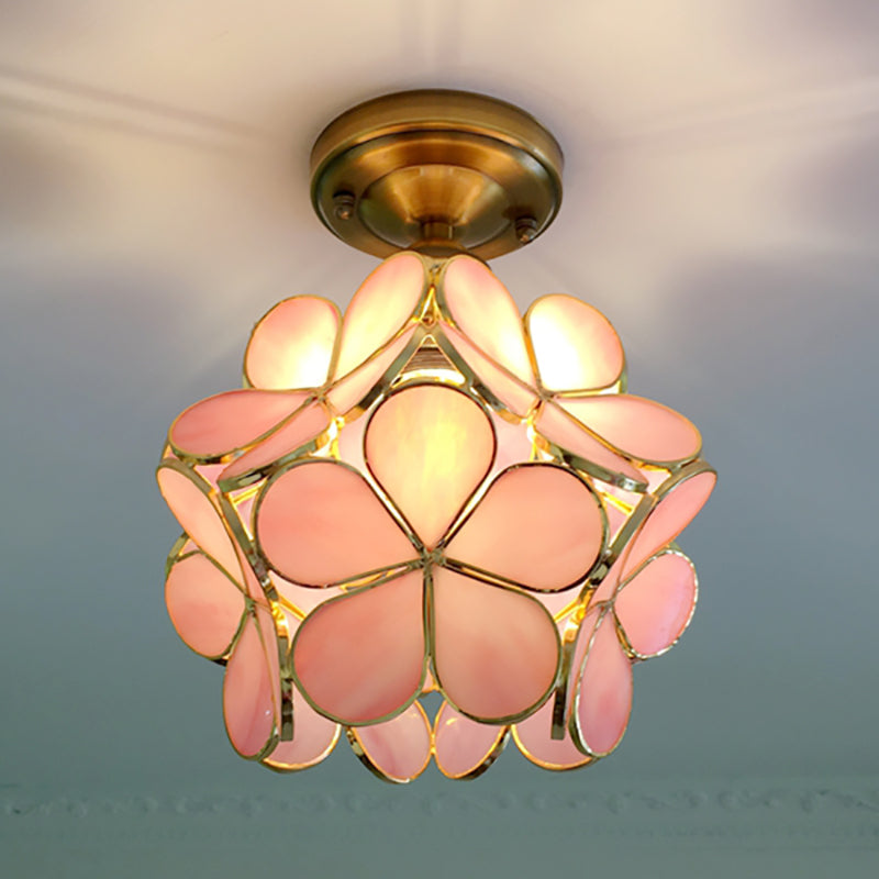 FloralGlow Retro Ceiling Lamp - Retro Tiffany Ceiling Lamp for a Captivating Interior