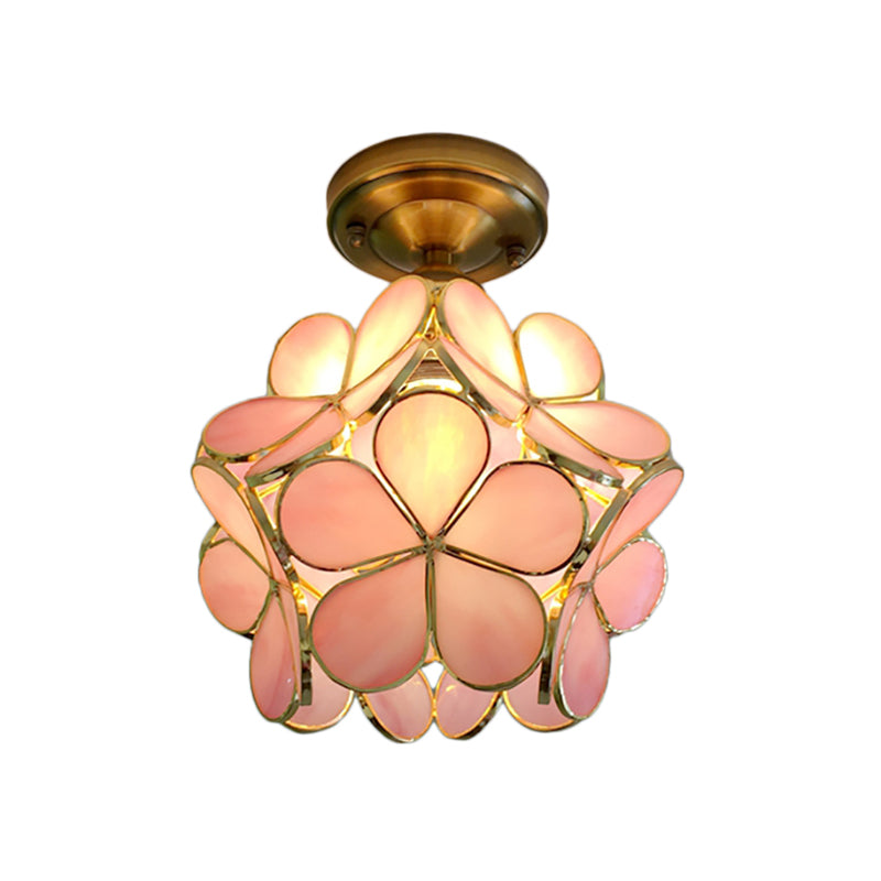 FloralGlow Retro Ceiling Lamp - Retro Tiffany Ceiling Lamp for a Captivating Interior