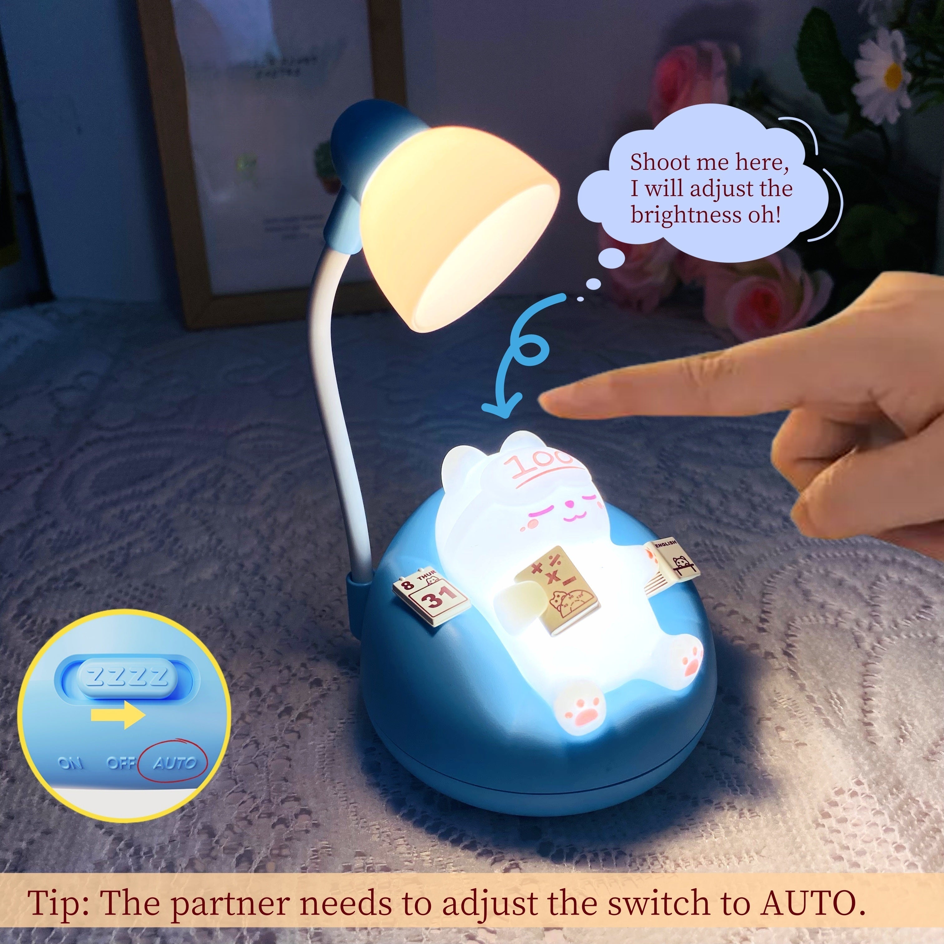 SleepyKitten Lamp - USB Rechargeable LED Night Light