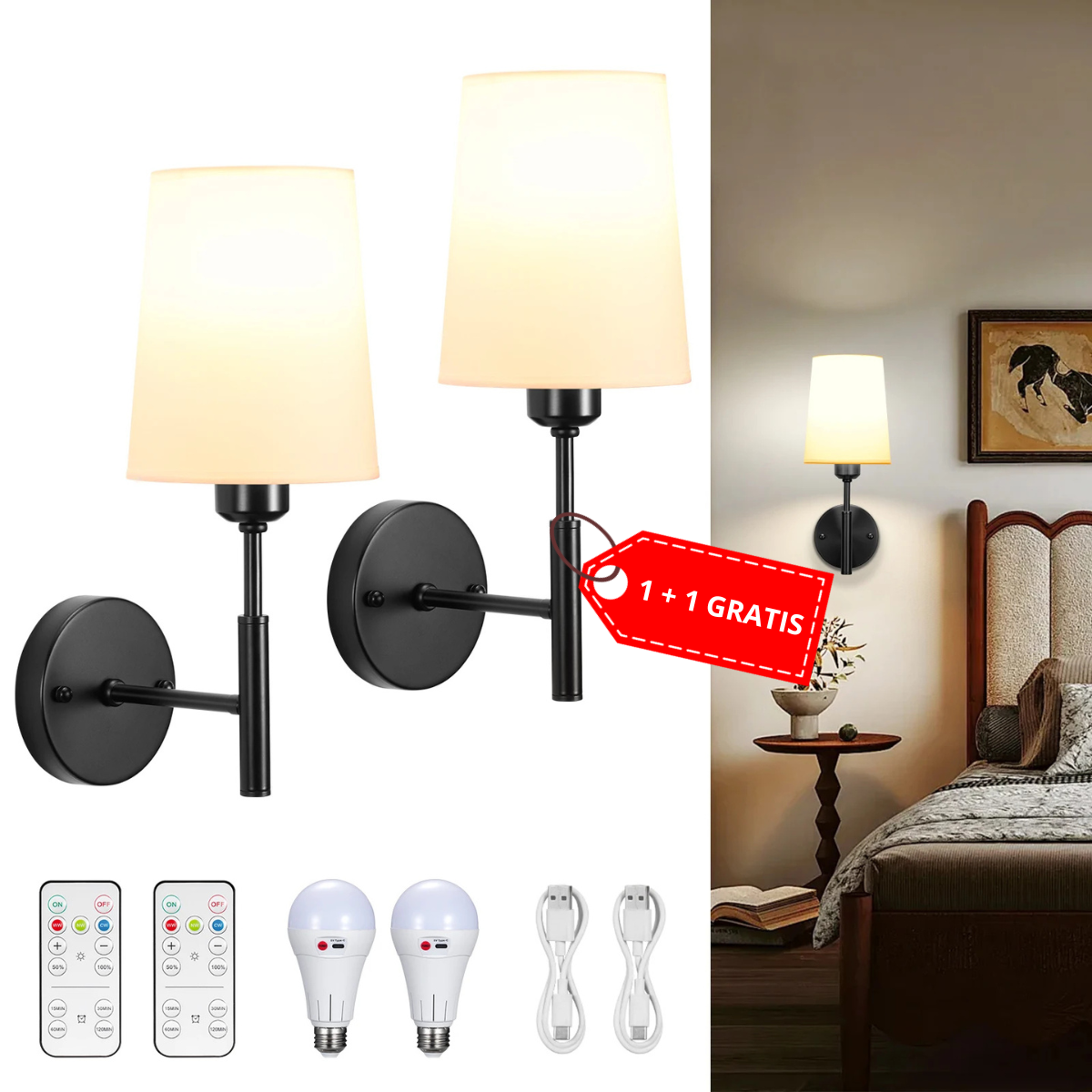 Nova Wall Lamp™ - Wireless Rechargeable Wall Lamp