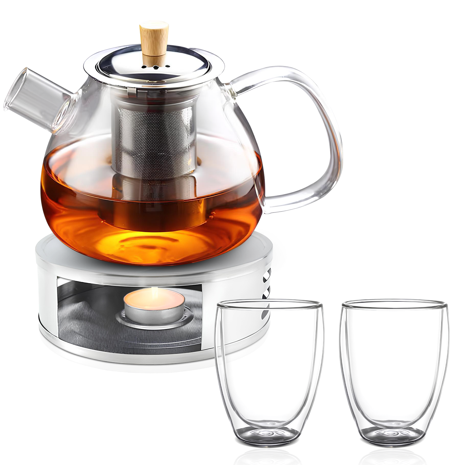 TeaFusion - Stilren teapot med filter och värmehållare