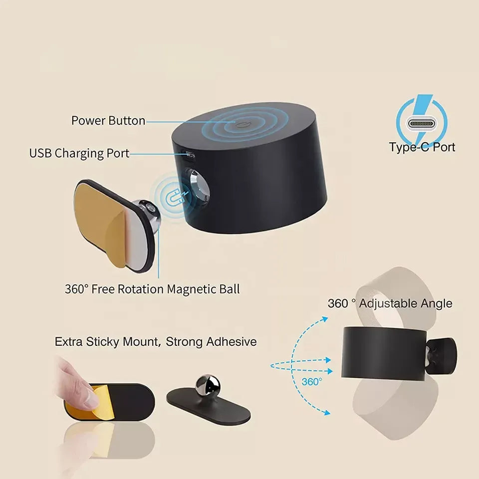 360° Wall Lamp - Wireless Rechargeable Wall Lamp