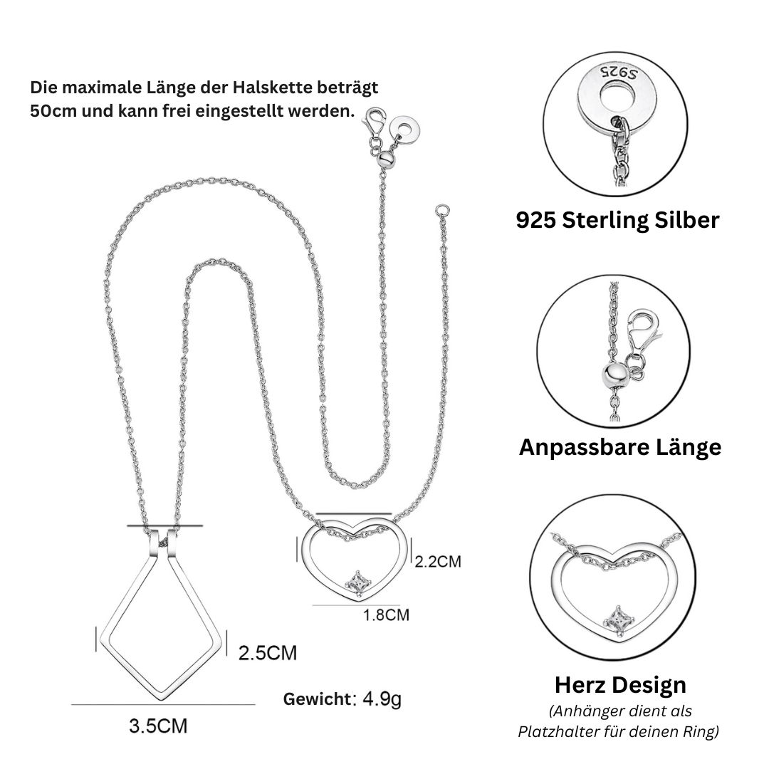 Amelina Heart Necklace with Ring Holder – Elegance in Full Bloom
