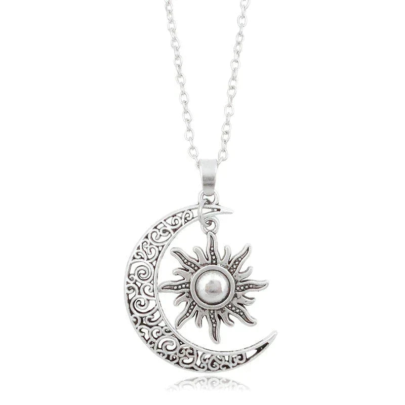Enchanting Vintage Sun and Moon Necklace | Two in One: Double Meaning in One Beautiful Necklace!