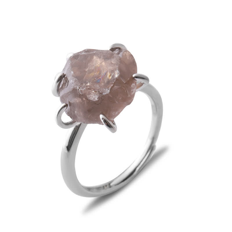 Liora Adjustable Natural Crystal Ring with Six Claws