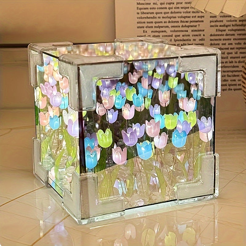 TulipGlow - Elegant Tulip LED Night Light with Mirror