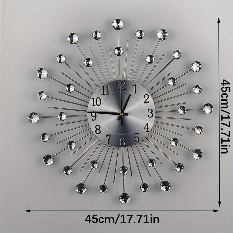 LuxeTime Clock - Elegant Wall Clock with Crystal Details